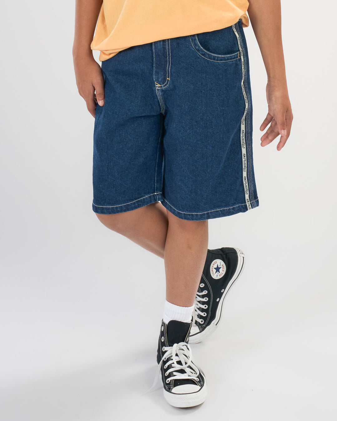 Rusty Flip Daddy Taped Jort Boys - Deep Sea Blue