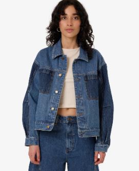 Thrills Bailey Jacket Denim Two Tone