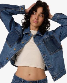Thrills Bailey Jacket Denim Two Tone
