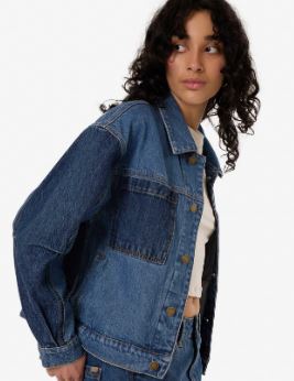 Thrills Bailey Jacket Denim Two Tone
