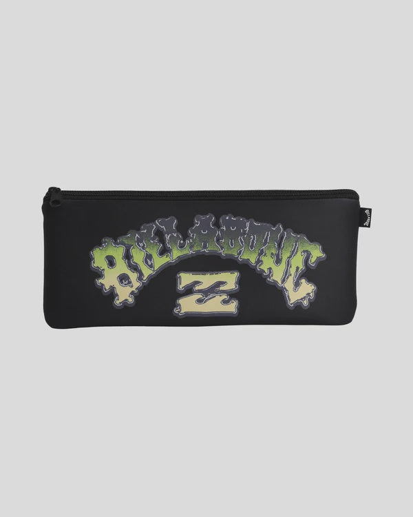 BIllabong Large Pencil Case Black Lime