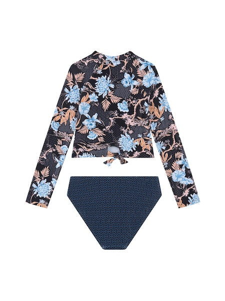 Seafolly Girls Midnight Blossom Tie Back Surf