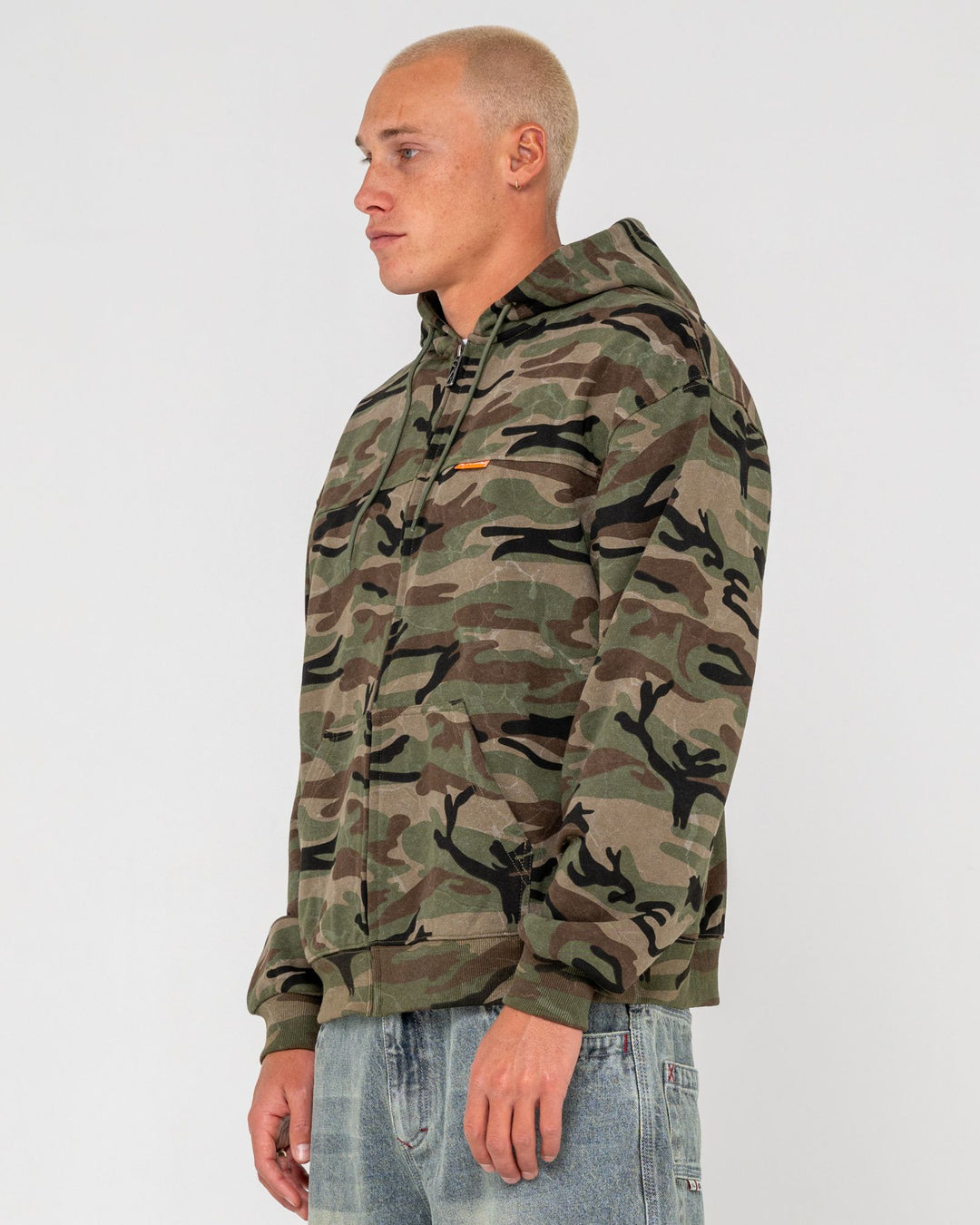 Rusty Rambo Zip Thru Hooded Fleece
