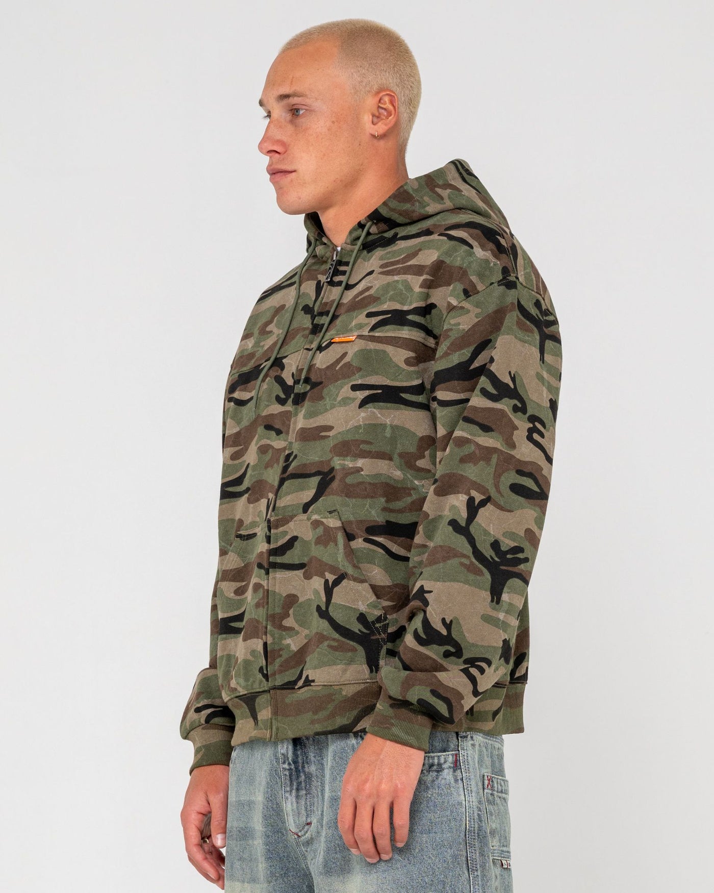 Rusty Rambo Zip Thru Hooded Fleece
