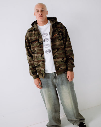 Rusty Rambo Zip Thru Hooded Fleece
