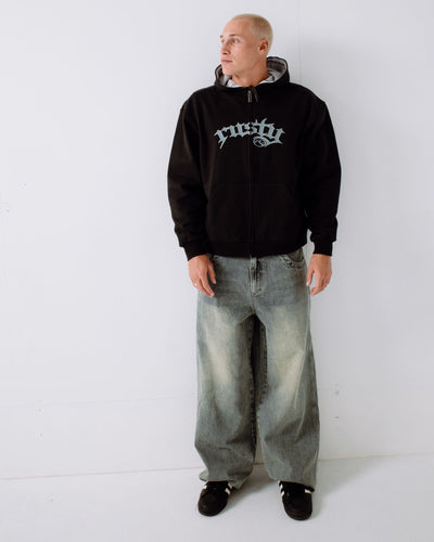 Rusty Monty Zip Thru Hooded Fleece