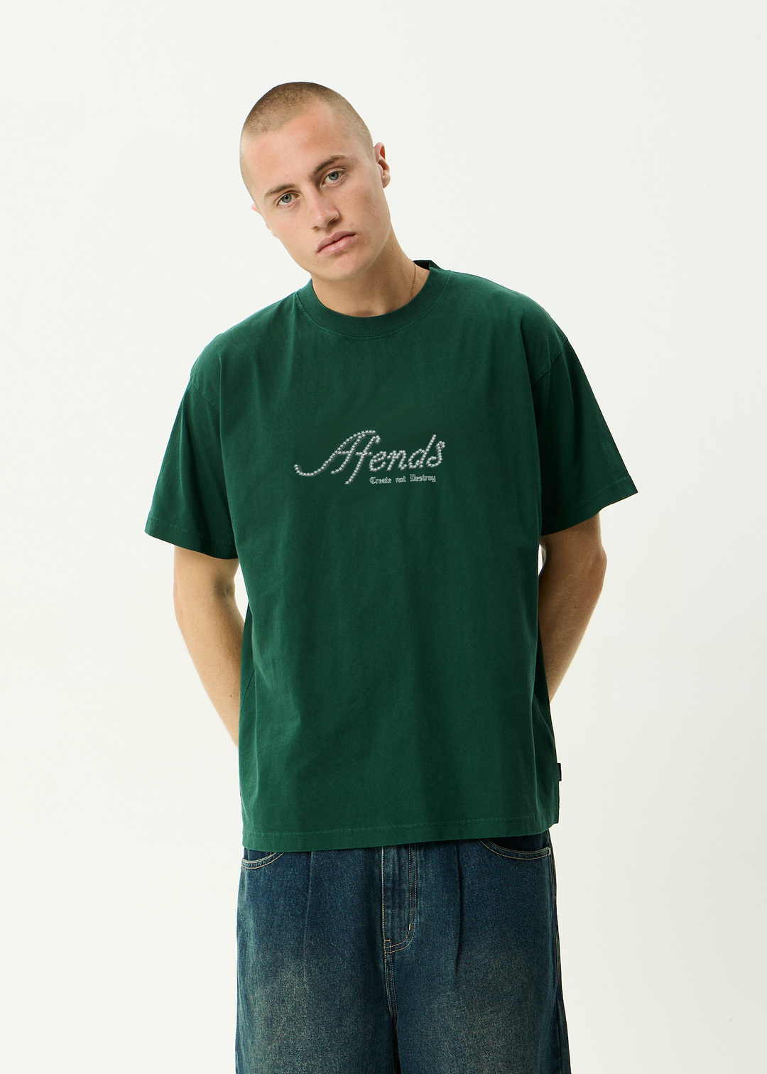 Afends Horoscope - Boxy Tee - Washed Pine