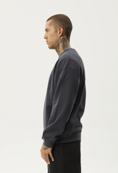 Afends Thrown Out Recycled Crew Neck Charcoal