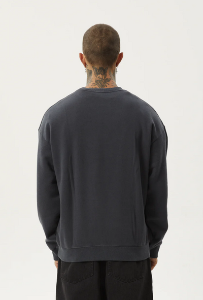 Afends Thrown Out Recycled Crew Neck Charcoal