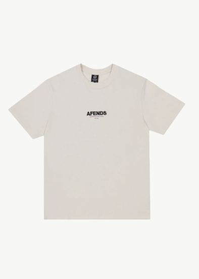 Afends Vinyl  Retro Logo T Shirt  Moonbeam