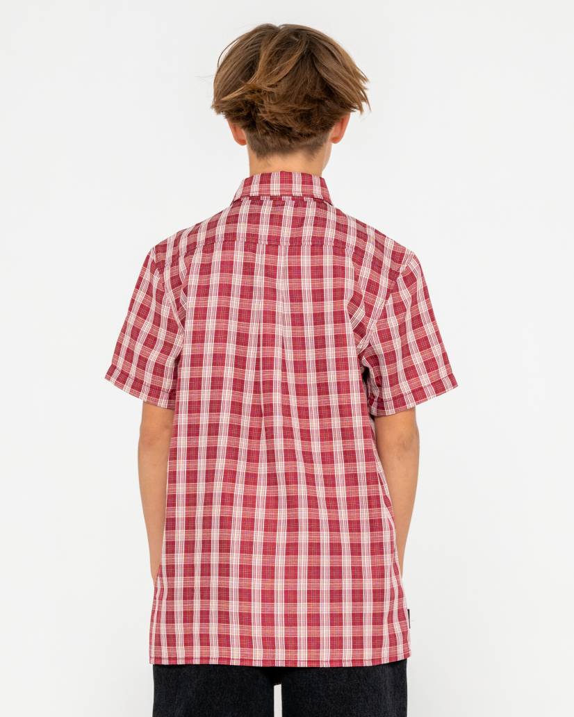 Rusty Datsun Check Short Sleeve Shirt Boys