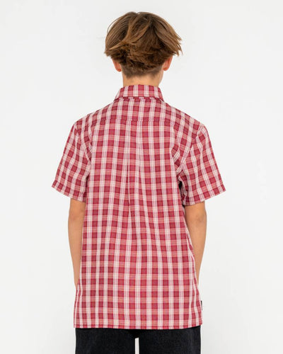Rusty Datsun Check Short Sleeve Shirt Boys