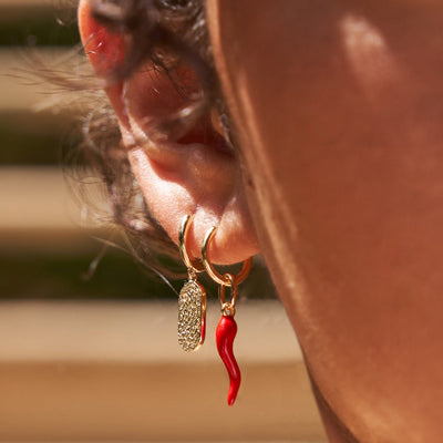 Arms Of Eve Cornicello Red Charm Earrings