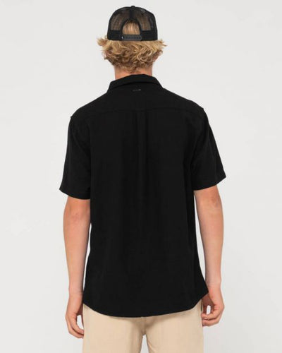 Rusty Overtone SS Linen Shirt Black