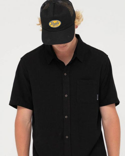 Rusty Overtone SS Linen Shirt Black