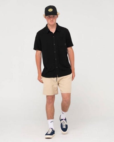 Rusty Overtone SS Linen Shirt Black