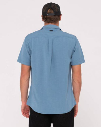 Rusty Overtone SS Linen Shirt Yonder Blue