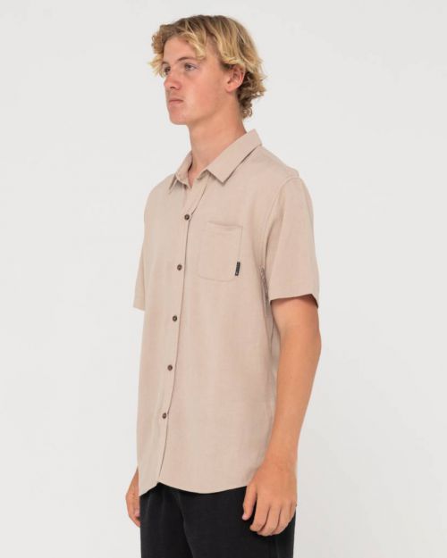 Rusty Overtone SS Linen Shirt Light Khaki