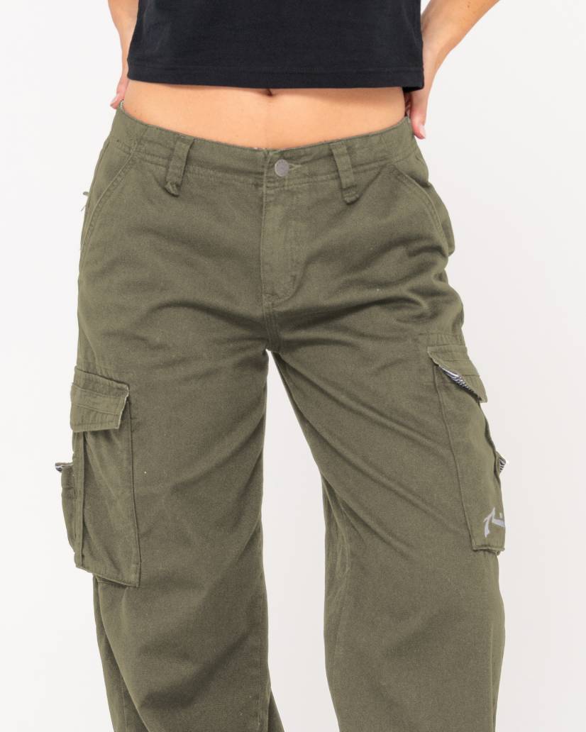 Rusty Tank Girl Low Rise Wide Fit Cargo Pant