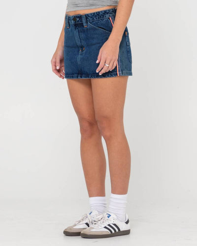 Rusty Flip Mommy Low Rise Mini Denim Skirt