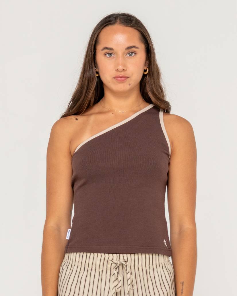 Rusty Zoe One Shoulder Tank