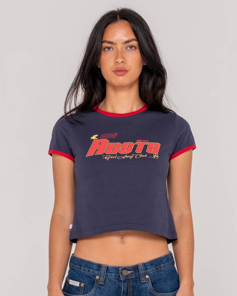 Rusty Girls Surf Mini Ringer Tee