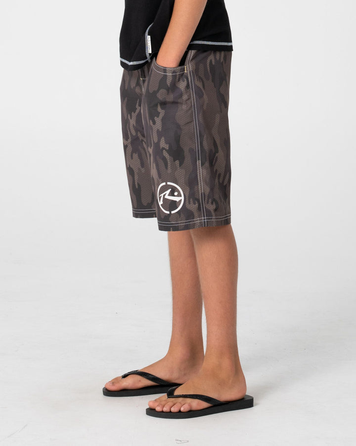Rusty Flip Rambo Elastic Waist Boardshort Boys