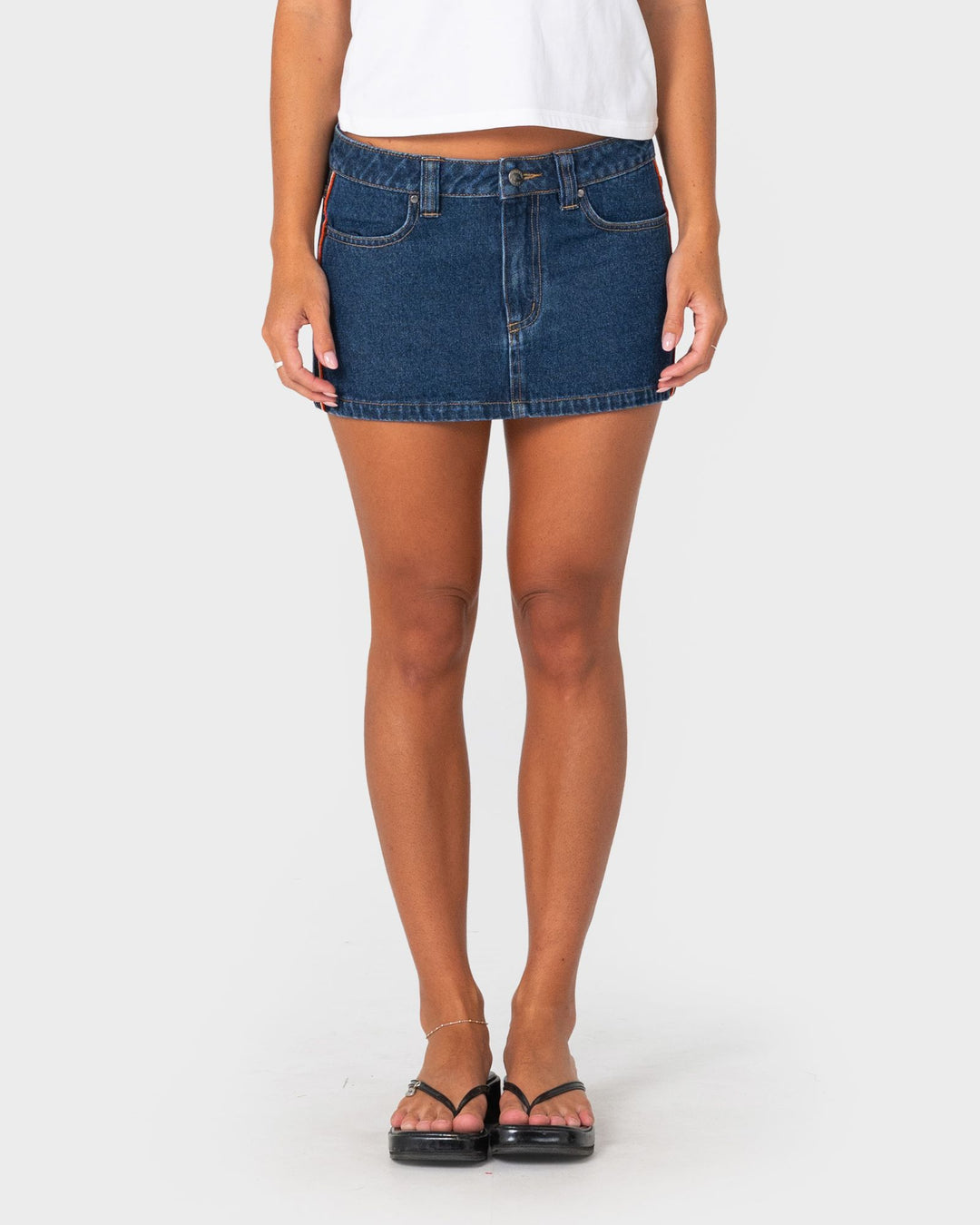Rusty Flip Mommy Low Rise Mini Denim Skirt 2.0