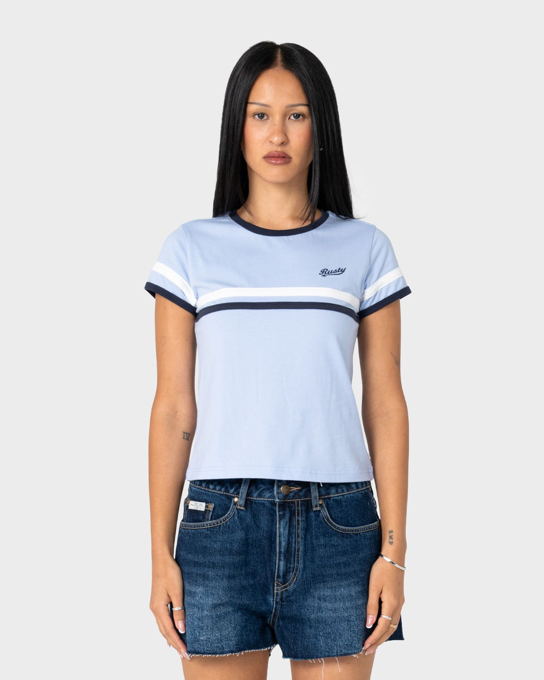 Rusty Billie Stripe Baby Tee