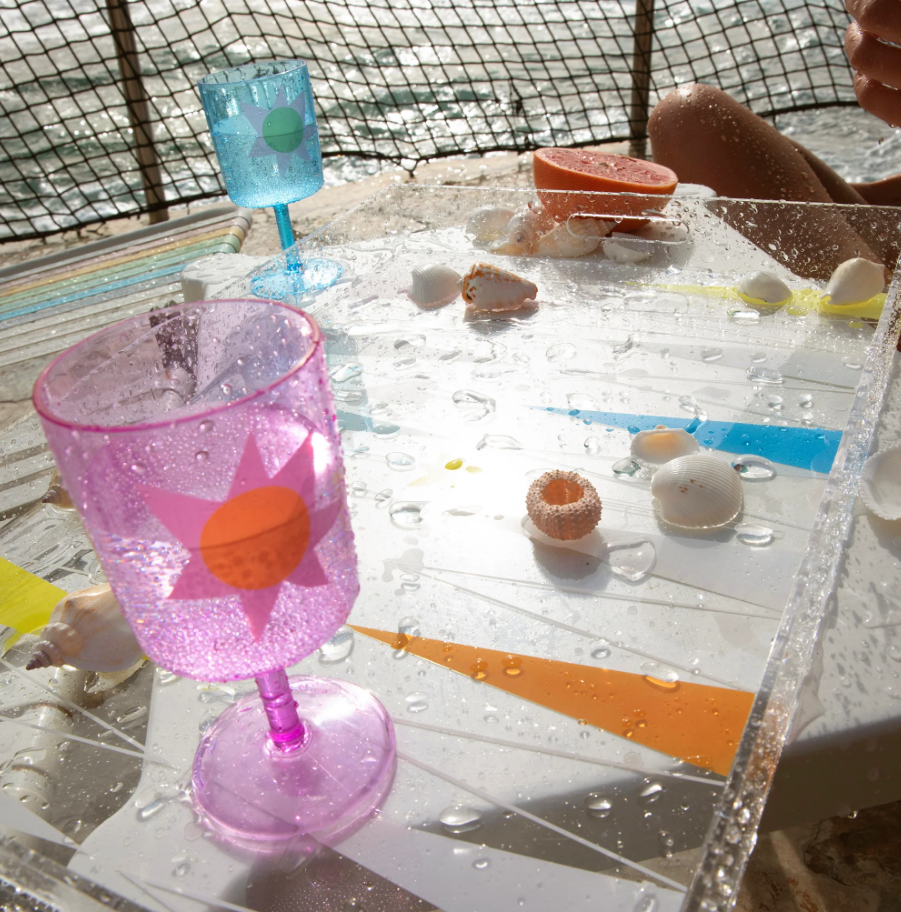 Sunny Life Poolside Wine Glass Multi Set of 4