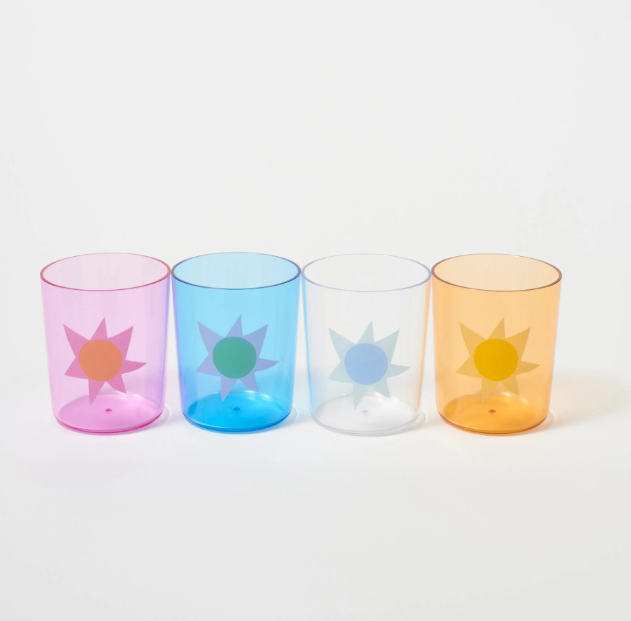 Sunny Life Poolside Highball Tumbler Multi Set of 4