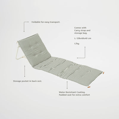 Sunnylife Reclining Beach Chair The Vacay Olive