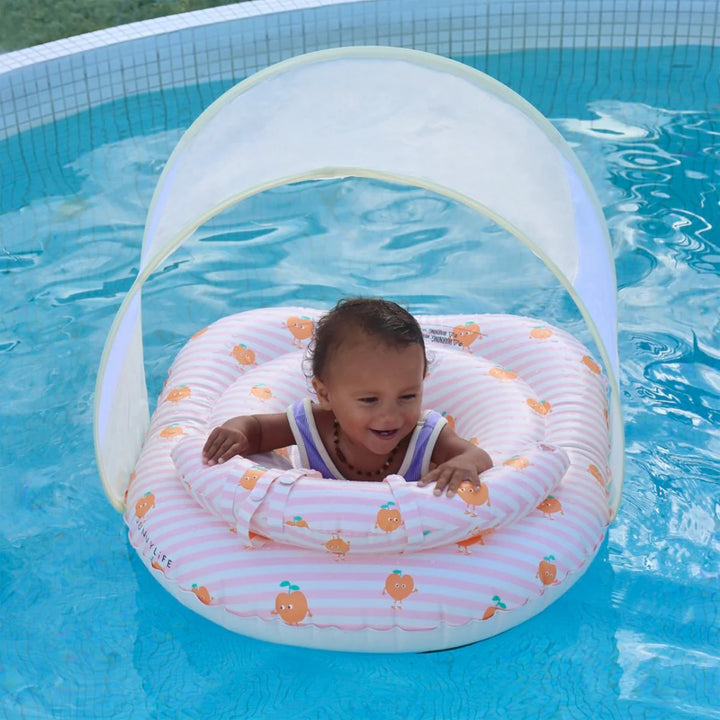 Sunnylife Interactive Baby Float Poppy the Peach Pink Stripe