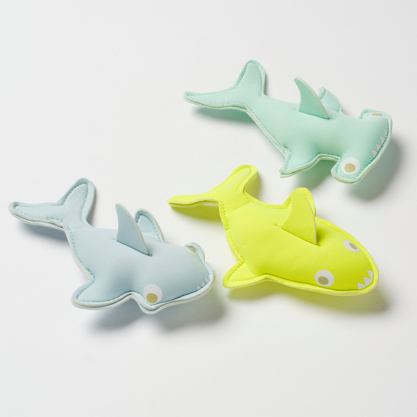 Sunny Life Salty the Shark Dive Buddies Aqua Neon Yellow Set of 3