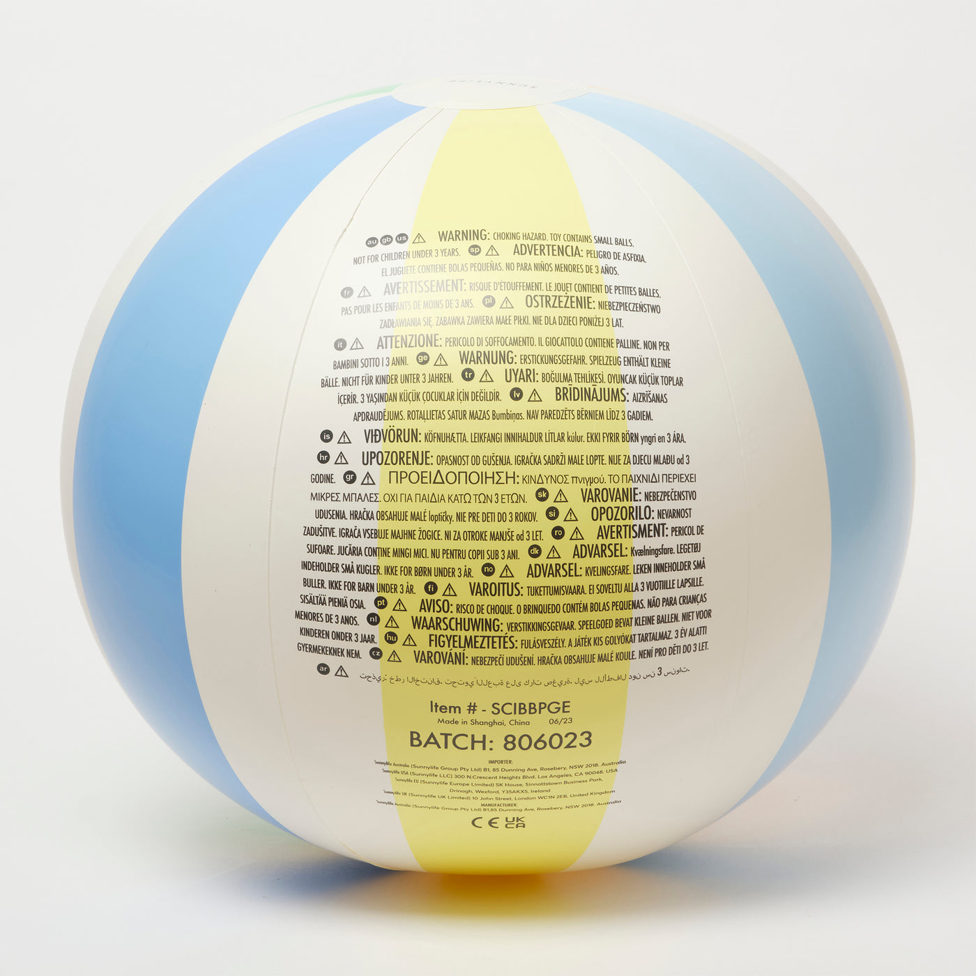 Sunny Life Pool Side Inflatable Beach Ball Pastel Gelato