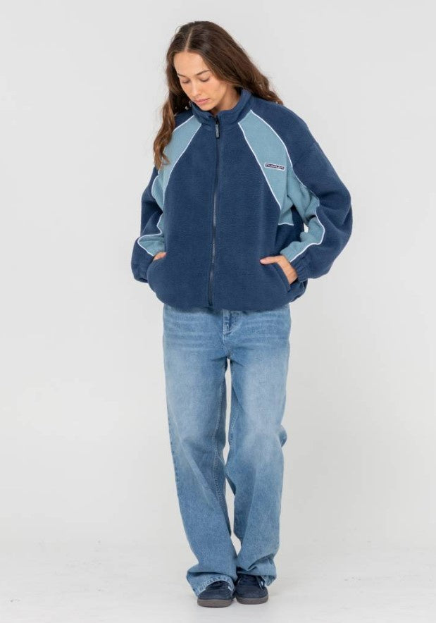 Rusty Two Tides Zip Through Sherpa Fleece