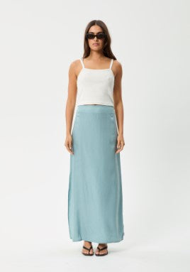 Afends Grace - Cupro Maxi Skirt - Ether Blue