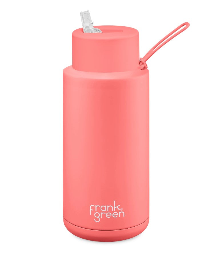 Frank Green 34oz Ceramic Reusable Bottle Sweet Peach