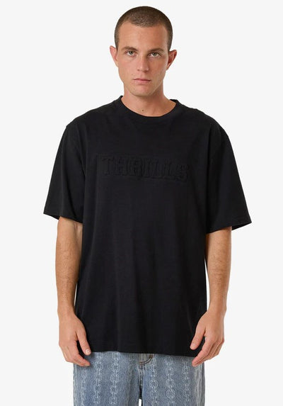 Thrills Roosevelt Emboss Oversize Fit Tee - Black