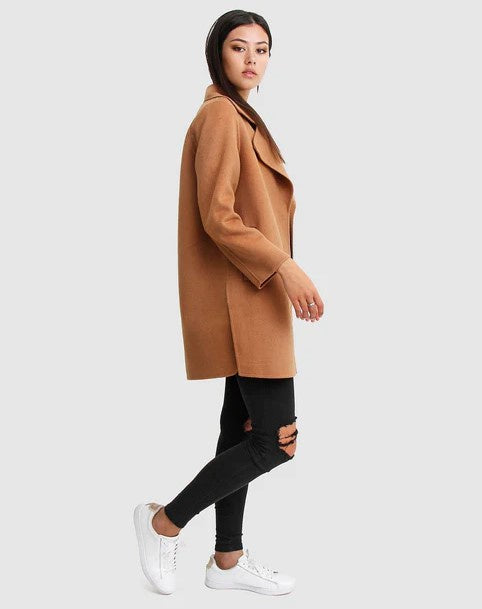 Belle &amp; Bloom Ex Boyfriend Wool Blend Oversized Jacket Camel