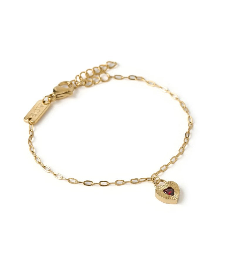 Arms Of Eve Ruby Heart Bracelet