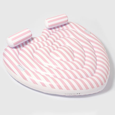 Sunnylife Twin Heart Lie-On Stole My Heart Pink Stripe