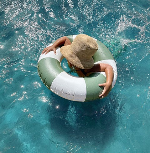 Sunnylife Mini Tube Pool Ring Olive Stripe