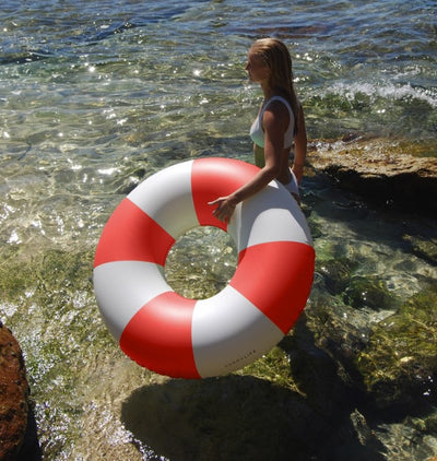 Sunnylife Tube Pool Ring Tomato Red Stripe