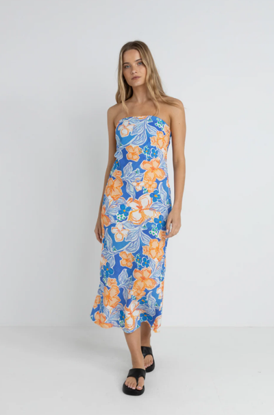 Rhythm Paradise Floral Bias Midi Dress