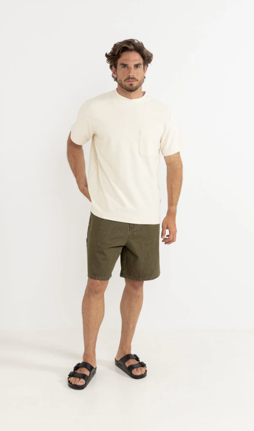 Rhythm Stamp Vintage Terry Natural SS Tee