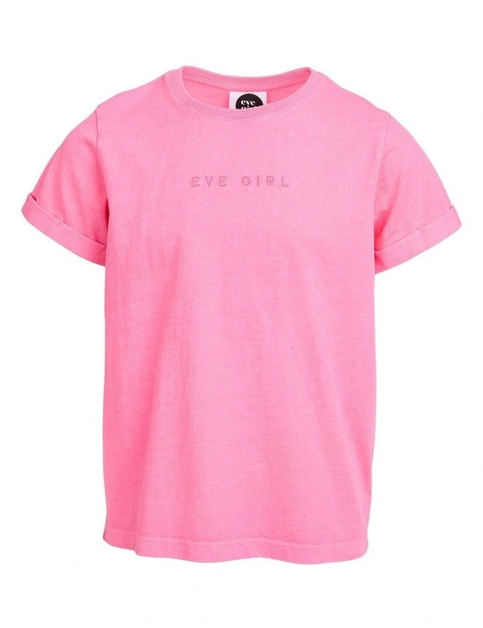 Eve Girl Washed Tee Neon Rose (Size 8-16)