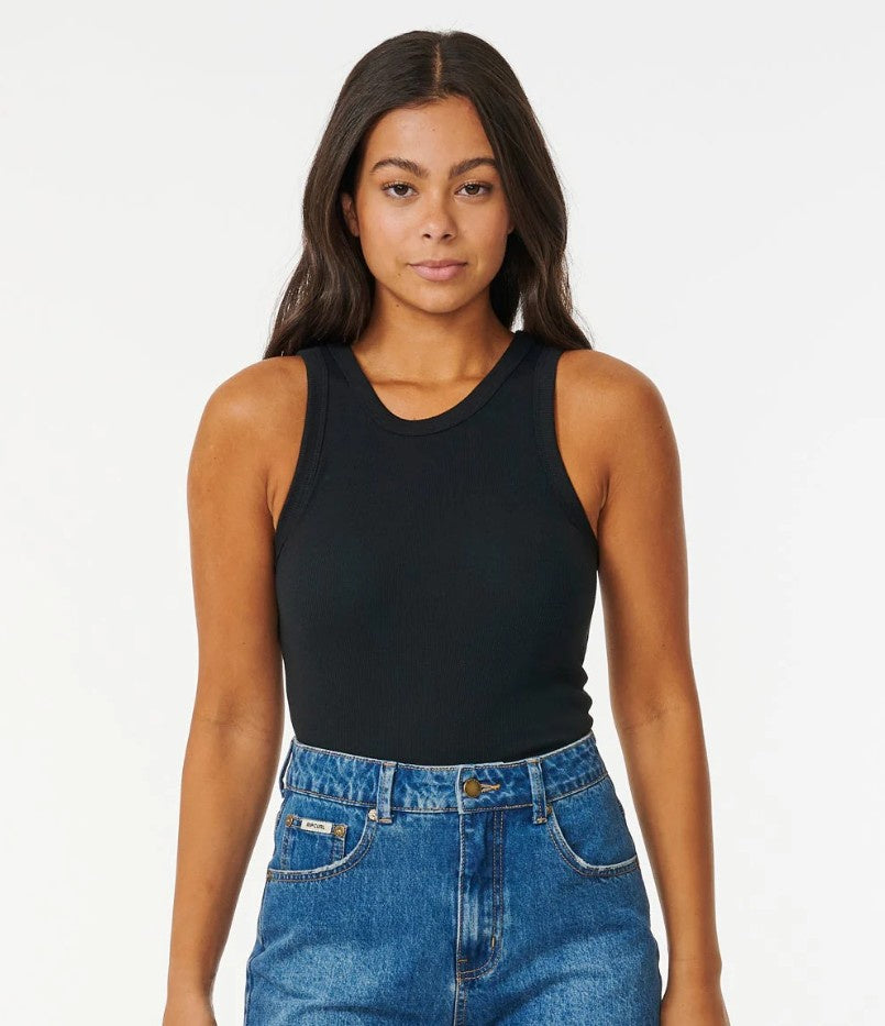 Rip Curl Classic Ribbed Tank Black