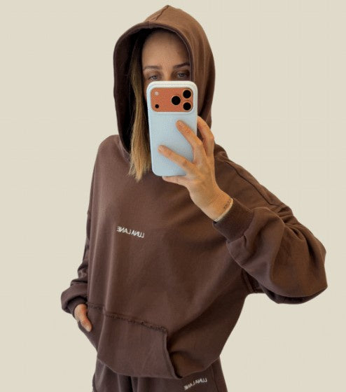 Luna Lane The Minty Hoodie Choc