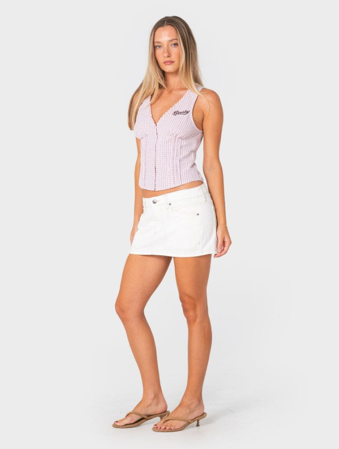 Rusty Work It Low Rise Mini Denim Skirt